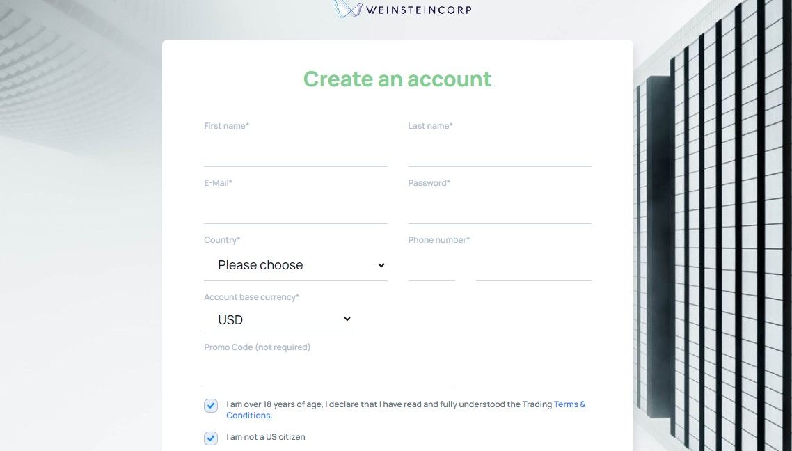 Weinstein Corp Signup Page Weinstein Corp Signup Page