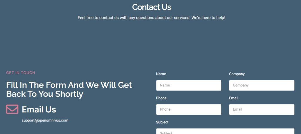 OpenOmnivus customer support help OpenOmnivus customer support help