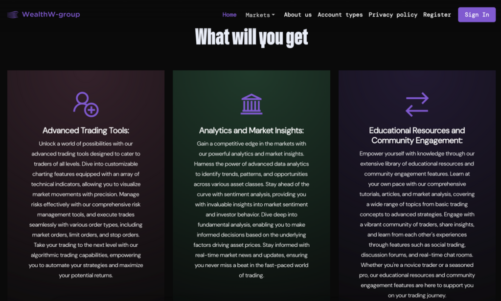 WealthW-Group home page screenshot